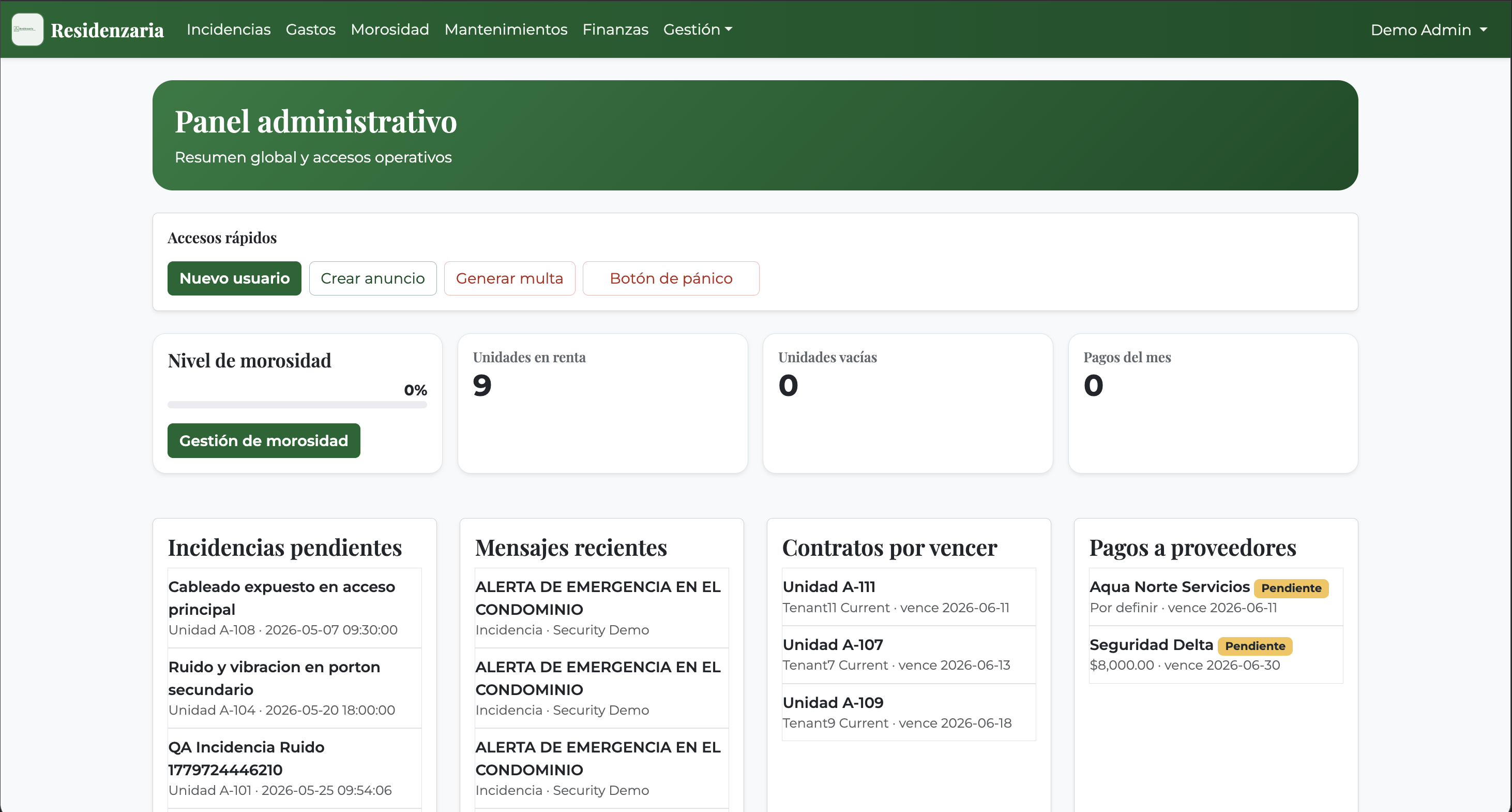 Vista previa de Gestión Completa